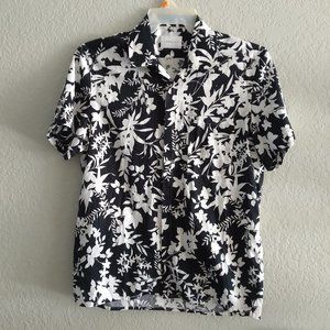 Lowbrand Black & White Floral Shirt